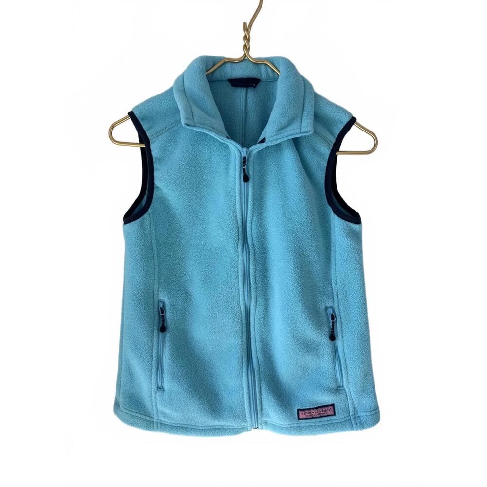 Vineyard Vines Women’s Light Blue Fleece Vest Size Medium